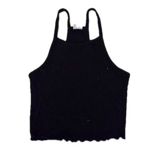 tilly’s black ribbed halter tank